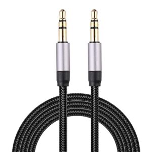 vaks 3.5mm aux cable (6.6 ft / 2m, hi-fi sound), nylon braided audio auxiliary stereo adapter male to male aux cord for iphone/headphones/home/car stereos/smartphones/tablets, grey