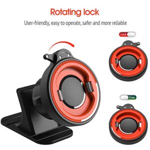 Car Phone Mount Without Magnetic, Stick On Dashboard 360° Rotatable Universal Cell Phone Holder with Ultra-Lock Quick Mount Strongest VHB Adhesive for iPhone Google, Huawei GPS Mini Tablet and More