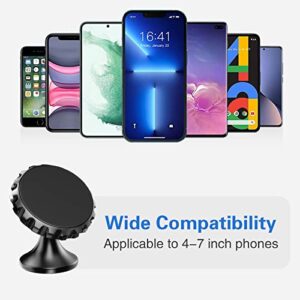 [2 Pack] Magnetic Phone Car Mount, Magnetic Phone Holder for Car with 8 Metal Plates, 360° Rotation Phone Mount for Car Dashboard Compatible with iPhone Samsung and Other Smartphones