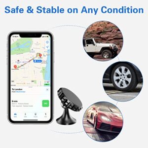 [2 Pack] Magnetic Phone Car Mount, Magnetic Phone Holder for Car with 8 Metal Plates, 360° Rotation Phone Mount for Car Dashboard Compatible with iPhone Samsung and Other Smartphones