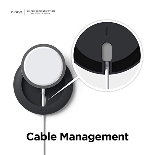 elago Charging Pad Compatible with MagSafe Charger, Compatible with iPhone 13, iPhone 12 Models, AirPods Pro & AirPods 3 - Magnetic Charger Holder, Anti-Slip [Black] [Magsafe Charger Not Included]