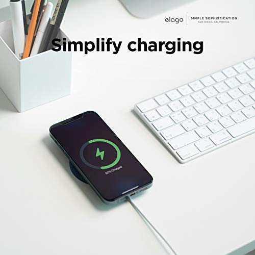 elago Charging Pad Compatible with MagSafe Charger, Compatible with iPhone 13, iPhone 12 Models, AirPods Pro & AirPods 3 - Magnetic Charger Holder, Anti-Slip [Black] [Magsafe Charger Not Included]