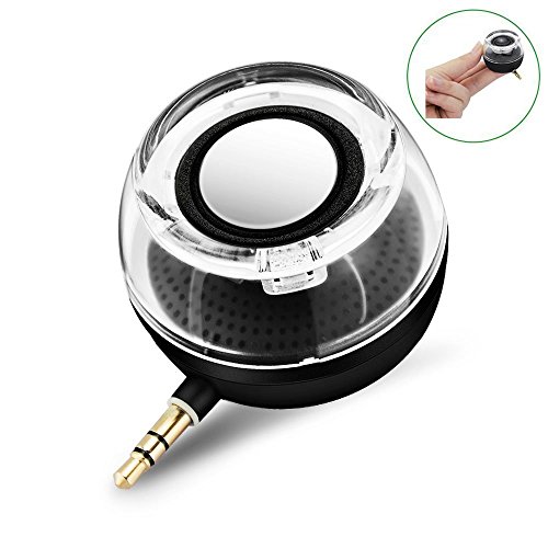 CestMall Portable Compact Mini Speaker, Four Times of The Normal Volume, 3.5MM Aux Input Jack for iPhone Android Tablet Black