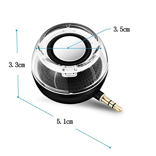 CestMall Portable Compact Mini Speaker, Four Times of The Normal Volume, 3.5MM Aux Input Jack for iPhone Android Tablet Black