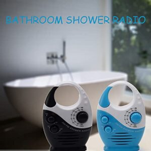 Shower Radio, Bathroom Radio AM FM, Waterproof Hanging Shower Radio Adjustable Volume