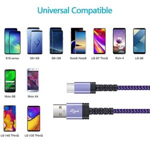 4Pack/6FT Phone Charger Type C Android Fast Charging Cord for Samsung Galaxy Note 20/21 Ultra 10, S21 S20 Plus S21 Ultra 5G,A01 A11 A21 A51 A71 A10E S10 S9 S8 LG K92 K51 for Google Pixel 5 4A 3A 4XL
