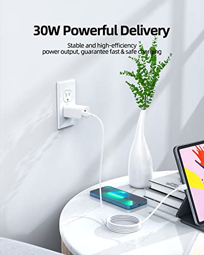 30W Fast Charger for Google Pixel 7 7 Pro 6 6 Pro 6a 5G 2022 Dual-Port Phone Watt PD Wall Type C Charging Plug Power Supply Adapter Cord(Cable Not Included)