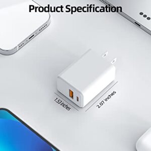 30W Fast Charger for Google Pixel 7 7 Pro 6 6 Pro 6a 5G 2022 Dual-Port Phone Watt PD Wall Type C Charging Plug Power Supply Adapter Cord(Cable Not Included)