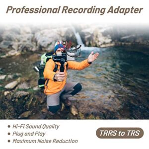 Sound harbor TRS to TRRS Adapter 3.5mm Microphone Converter Patch Cable Male to Female Audio Mic Cables for Mic to iPhone Android Smart Phones and iPad Tablets