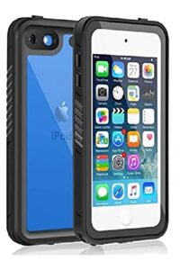 ipod touch 7 case waterproof, dingxin ip68 certified waterproof shockproof dirtproof snowproof rugged case for ipod touch 7th generation 2019 (black)