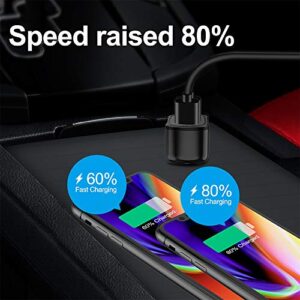 USB C Car Charger,Bralon 44W(20W PD 3.0 & Dual USB-A 24W/4.8A) Rapid Car Charger Adapter Compatible with Phone 12/12 Pro(Max)/12 mini/11/11 Pro(Max)/XS/XR/X/8/7,Galaxy Note S10 S9 S8 S7 & More