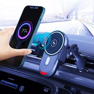 mag-safe wireless car charger,englear magnetic 15w fast charging car charger phone holder, auto-clamping air vent car phone holder for iphone 14/13/12,13/12 mini,14/13/12 pro,14/13/12 pro max,14 plus