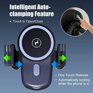 Mag-Safe Wireless Car Charger,Englear Magnetic 15W Fast Charging Car Charger Phone Holder, Auto-Clamping Air Vent Car Phone Holder for iPhone 14/13/12,13/12 Mini,14/13/12 pro,14/13/12 pro max,14 Plus