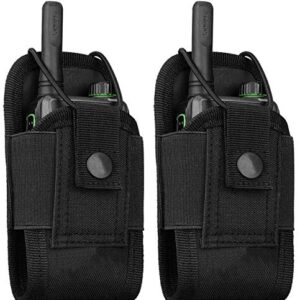 abcGoodefg Molle Radio Holder Walkie Talkie Pouch Case for Duty Belt Radio Holster Tactical Hunting Intercom Bag (Black-2 Pack)
