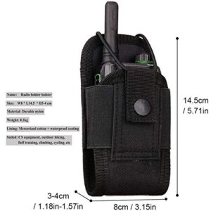 abcGoodefg Molle Radio Holder Walkie Talkie Pouch Case for Duty Belt Radio Holster Tactical Hunting Intercom Bag (Black-2 Pack)