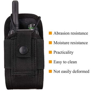 abcGoodefg Molle Radio Holder Walkie Talkie Pouch Case for Duty Belt Radio Holster Tactical Hunting Intercom Bag (Black-2 Pack)