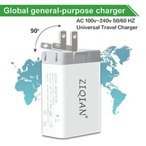 Wall Charger Fast Adapter,QC 3.0 USB Fast Wall Charger 3 Ports Tablet iPad Phone Fast Charger Adapter Quick Charge 3.0 Travel Plug Compatible Samsung, HTC, iPhone More 1 Pack White