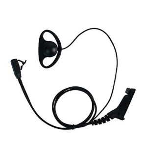 klykon motorola xpr 6550 earpiece, d shape surveillance ear piece headset with ptt mic for motorola 2 way radio walkie talkie xpr7550 xpr6350 xpr7350 7550e 7580e 