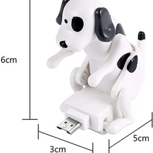 AWMSKONG Funny Humping Dog Fast Charger Cable,Portable Stray Dog Charging Cable,Dog Toy Smartphone USB Cable Charger,for iPhone Android Type-C Various Models Phones. (White, Micro USB)