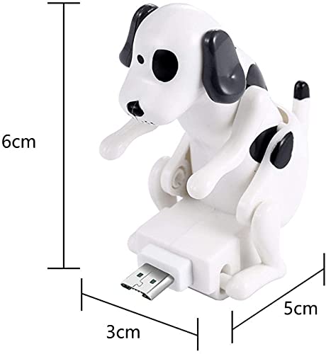 AWMSKONG Funny Humping Dog Fast Charger Cable,Portable Stray Dog Charging Cable,Dog Toy Smartphone USB Cable Charger,for iPhone Android Type-C Various Models Phones. (White, Micro USB)