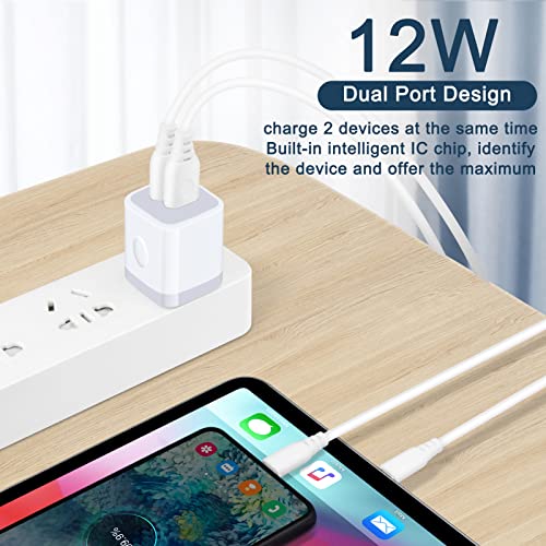 2.1A Dual Port USB Wall Fast Charger Block for iPhone 14 13 12 11 Pro Max,2Pack Android Phone USB Cube Power Adapter Charger Plug for Samsung Galaxy S23 S22 Ultra S21 A54 A34 A53 A14 5G,Pixel 7 Pro 6a