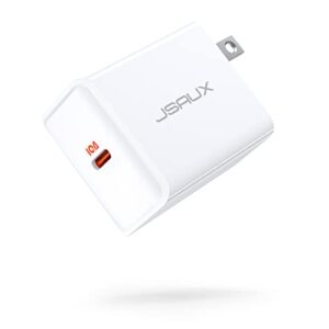 jsaux 25w usb-c wall charger, samsung super fast charger block pd type c adapter compatible with samsung galaxy s22/s21/s21+/s20/note20/10, iphone 13 pro, z flip/s9/s8/s10e, pixel, and more-white