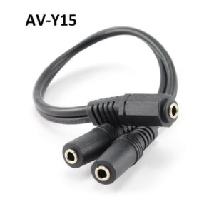 CablesOnline 9 inch Stereo 3.5mm 1-Female to 2-Females Splitter Cable & Gender Changer, (AV-Y15)