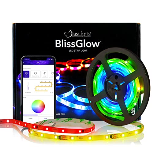 BlissLights Sky Lite 2.0 Star Projector and BlissGlow Strip Light Bundle (16.4ft) - Smart App Control