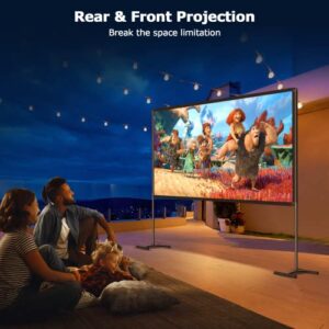 YOWHICK GDP1W Projector, 120" Projector Screen with Stand and Projector Case Bundle