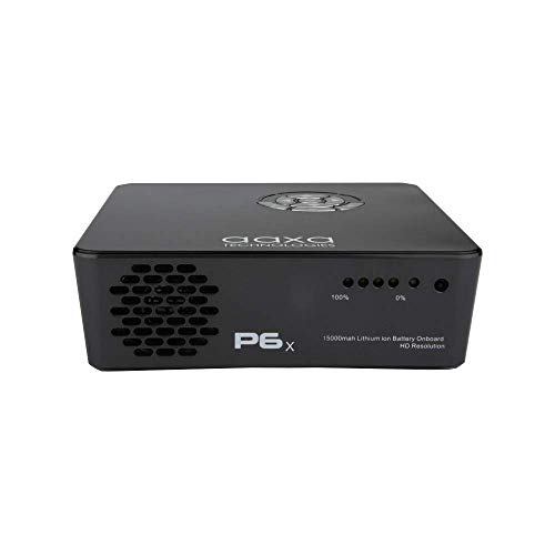 AAXA P6X 1000 Lumen Battery Projector, 4 Hour Battery, Portable Mini Projector, DLP 1080p Support, 30000 Hours LED, Powerbank, HDMI/USB/microSD Input, Worlds Brightest Battery Pico Projector (Renewed)