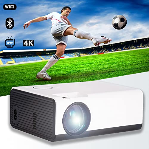 DREAMOSA Projector with IPTV Apps Preinstalled, 10000+ Global Live Videos, 5500 Lumens 1080P HD Protable Home Theater Support 150’’ Screen, Android 9.0 OS Builtin 2.4G/5G Dual WiFi and Bluetooth 4.1