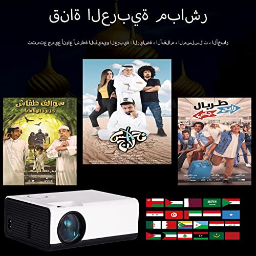 DREAMOSA Projector with IPTV Apps Preinstalled, 10000+ Global Live Videos, 5500 Lumens 1080P HD Protable Home Theater Support 150’’ Screen, Android 9.0 OS Builtin 2.4G/5G Dual WiFi and Bluetooth 4.1