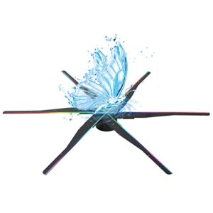 holographic projector, 3d led hologram fan advertising machine, 3500 * 1358 resolution 6 blades fan projection 85cm, for shop, bar, party advertising display(33.46inch)