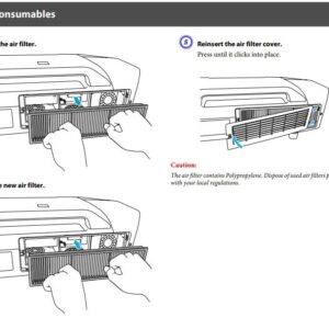 AWO Replacement Projector Air Filter for EPSON ELPAF46 / V13H134A46 EB-Z10000U,EB-Z10005U,EB-Z11000W,EB-Z11005,EB-Z9750U,PowerLite Pro Z10000UNL,Z10005UNL,Z11000WNL,Z11005NL,Z9750UNL,Z9800WNL,Z9870NL