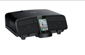 epson megaplex mg-850hd 720p hd 3lcd portable digital dock projector and speaker combo for ipod, iphone and ipad