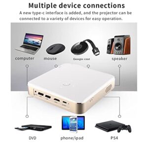 CXDTBH S350 Mini Dlp Projector Smart Tv Android 9.0 Pico Protable 1080p Outdoor 4k Cinema for Smartphone ( Color : E )