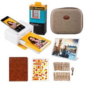 kodak dock plus 4pass instant photo printer (4×6 inches) + 90 sheets gift bundle