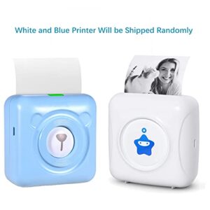 Portable Printer, Mini Printer Wireless Bluetooth Mobile Thermal Printer, Pocket Printer with 1 Roll Printing Paper for Android iOS Smartphone, Inkless Printer for Label Receipt Photo Journal