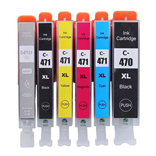 FTVOGUE Ink Cartridge Replacement Printer Ink Cartridge Accessory for PIXMA MG5740 MG6840 MG7740 TS5040 TS6040 TS8040 (BK BK C M Y GY 6 Colors)