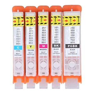 walfront 5pcs ink cartridge for pixma ink cartridge printer ink cartridge ip7250 mg6350 mg5450 mx925 mx725 mg6450 mg5550 ix6850 printers