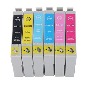 ink cartridge bk c m y lc lm 6 colors printing accessory part clear printing large capacity broad utility for photo paper document (t0811n/t0812n/t0813n/t0814n/t0815n/t0816n)