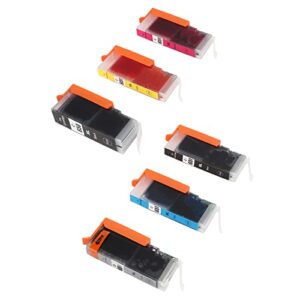 Ink Cartridge Printing Accessory Part Large Capacity Standard Design for PIXMA MG5460 MG5560 MG5660 MG6360 MG6460 MG6660 (BK BK C M Y GY 6 Colors)