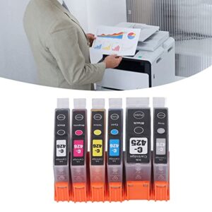 Fafeicy Inkjet Cartridge Replacement ABS Housing Ink Cartridge Accessories Multi Colors for PIXMA Hospital School Government (BK BK C M Y GY 6 Colors)