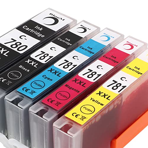 Ink Cartridge Standard Size Clear Fadeless Print Printer Cartridge Replacement for PIXMA TS707 TR8570 TS8170 (BK BK C M Y 5 Colors)