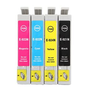 4pcs ink cartridge, bk c m y clear fadeless printer cartridge, print 400 pages, for print photos, test papers, documents