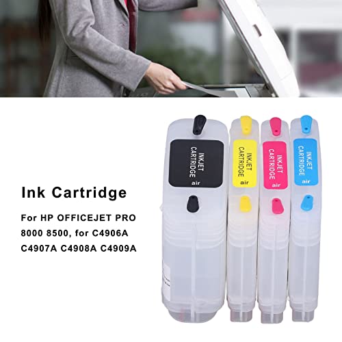 4PCS Ink Cartridge Inkjet Refill Ink Cartridge Ink Cartridge Replacement Printer Refill Box Replacement for HP OFFICEJET PRO 8000 4 Colors