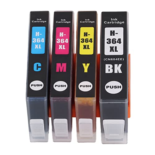 Ink Cartridge, High Page Capacity Fadeless Clear Print Printer Cartridge, for Photosmart B8550 B8553 B8558 C6380 C6383 (BK C M Y 4 Colors)