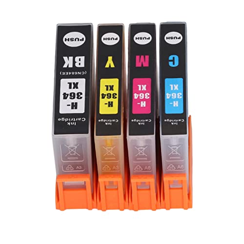 Ink Cartridge, High Page Capacity Fadeless Clear Print Printer Cartridge, for Photosmart B8550 B8553 B8558 C6380 C6383 (BK C M Y 4 Colors)