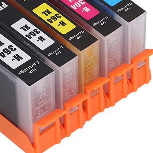 Ink Cartridge, High Page Capacity Fadeless Clear Print Printer Cartridge, for Photosmart B8550 B8553 B8558 C6380 C6383 (BK PBK C M Y 5 Colors)