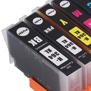 Ink Cartridge, High Page Capacity Fadeless Clear Print Printer Cartridge, for Photosmart B8550 B8553 B8558 C6380 C6383 (BK PBK C M Y 5 Colors)